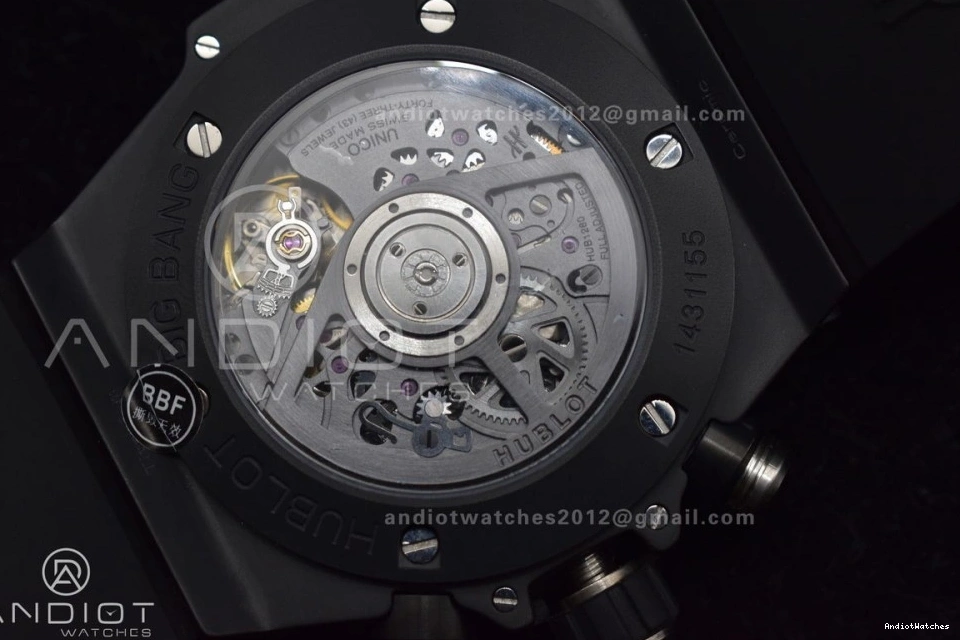A 893 Black Rubber ZF Edition Skeleton on Dial Bang Strap Hublot BestValue 1:1 Unico Best Black Big Full 0105